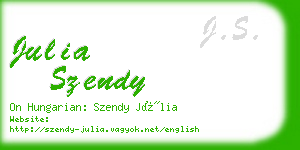 julia szendy business card